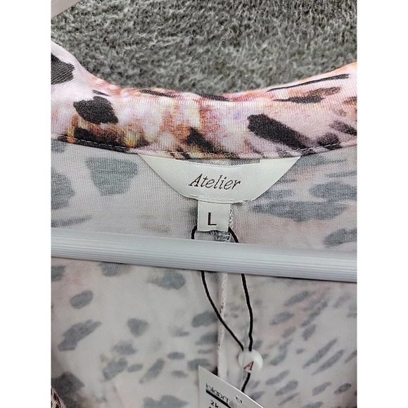 Atelier Dress Women's Large Animal Print Mock Wrap NWT (MSRP $138) - Picture 9 of 12